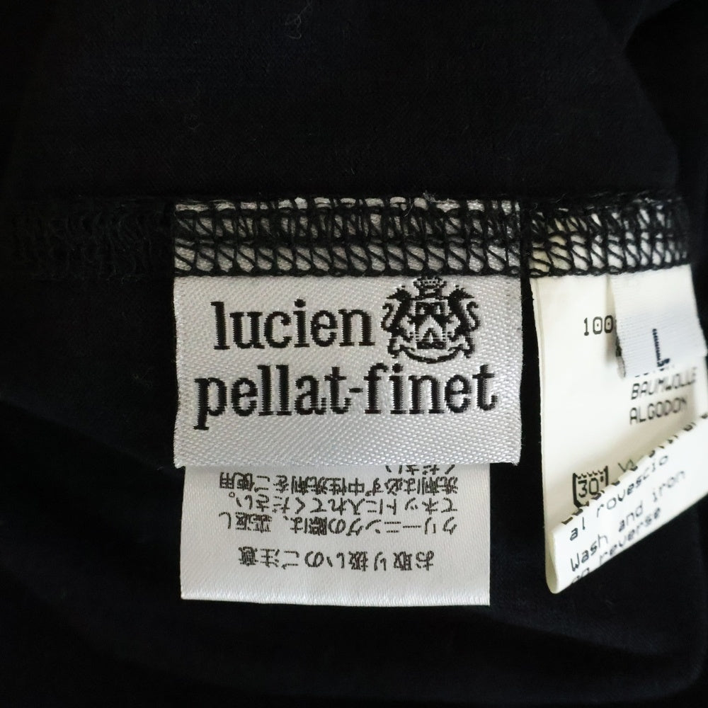 lucien pellat-finet(ルシアンペラフィネ) ラインストーン ビーズ スカル カットオフ 半袖Tシャツ カットソー ブラック