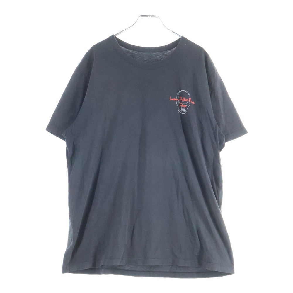 lucien pellat-finet(ルシアンペラフィネ) スカルプリント クルーネック半袖Tシャツ カットソー ブラック