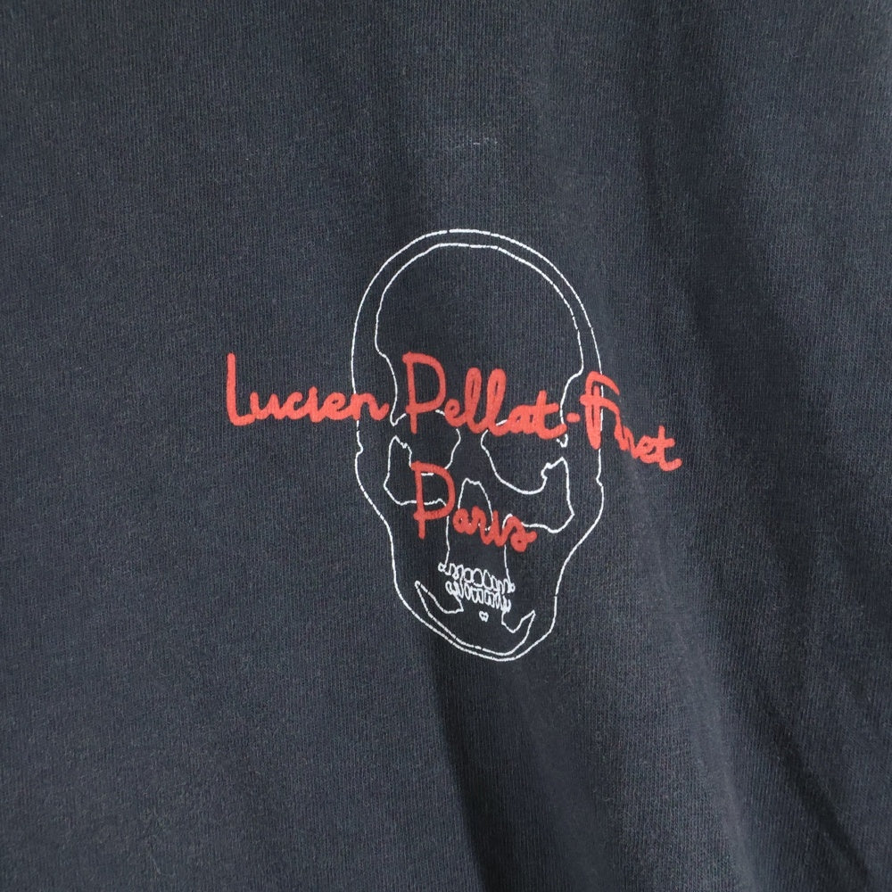 lucien pellat-finet(ルシアンペラフィネ) スカルプリント クルーネック半袖Tシャツ カットソー ブラック