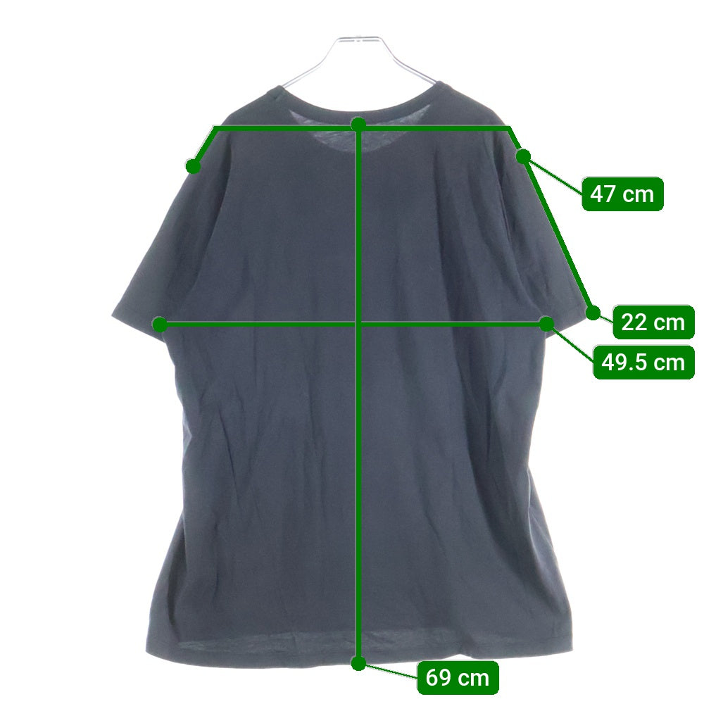 lucien pellat-finet(ルシアンペラフィネ) スカルプリント クルーネック半袖Tシャツ カットソー ブラック