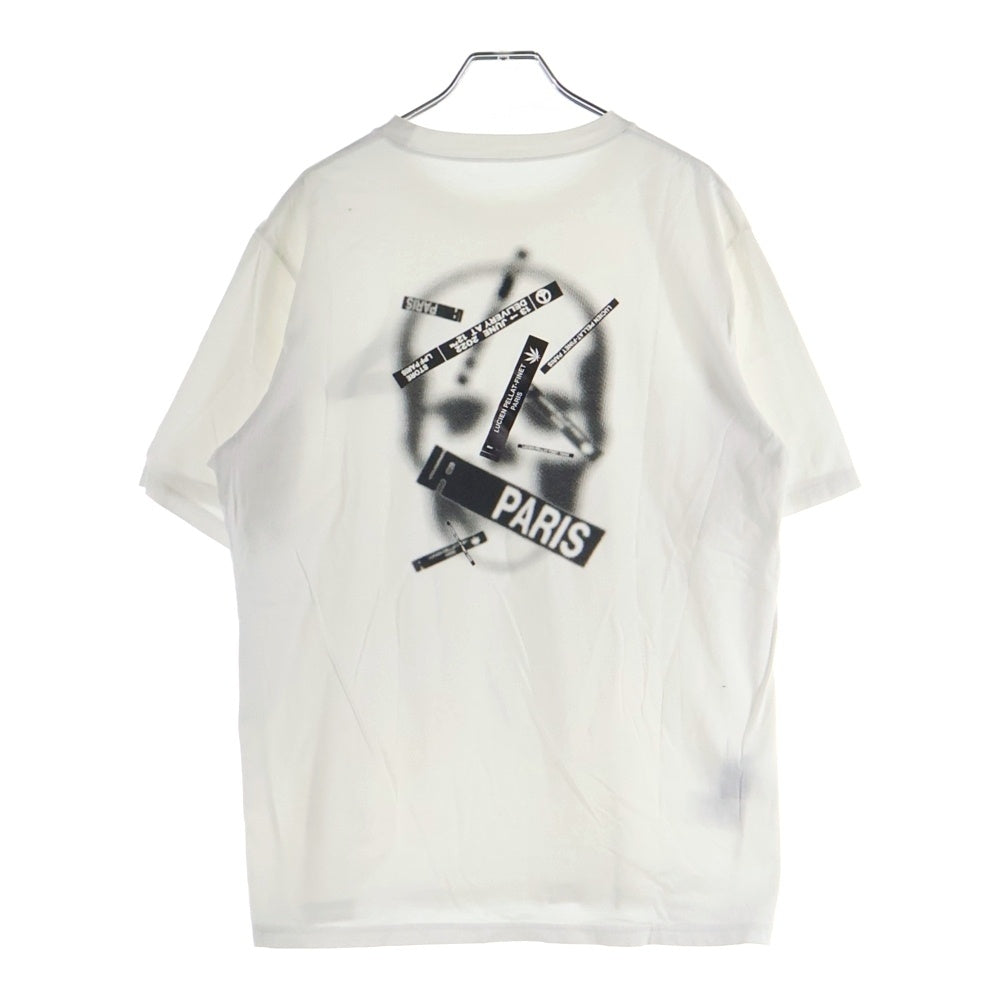 lucien pellat-finet(ルシアンペラフィネ) バックスカルプリント クルーネック半袖Tシャツ カットソー ホワイト