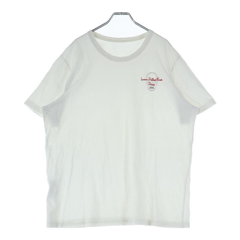 lucien pellat-finet(ルシアンペラフィネ) スカルプリント クルーネック半袖Tシャツ カットソー ホワイト