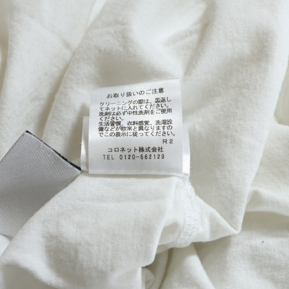 lucien pellat-finet(ルシアンペラフィネ) スカルプリント クルーネック半袖Tシャツ カットソー ホワイト