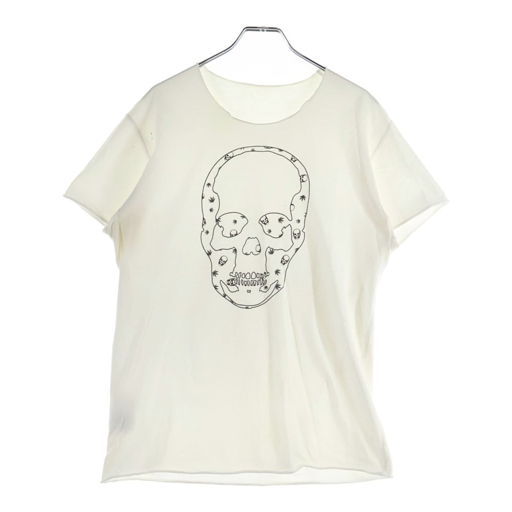 lucien pellat-finet(ルシアンペラフィネ) スカルプリント クルーネック半袖Tシャツ カットソー ホワイト