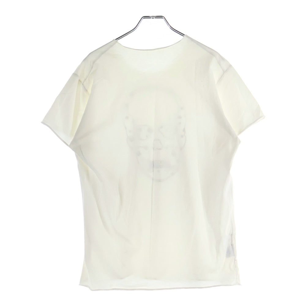 lucien pellat-finet(ルシアンペラフィネ) スカルプリント クルーネック半袖Tシャツ カットソー ホワイト