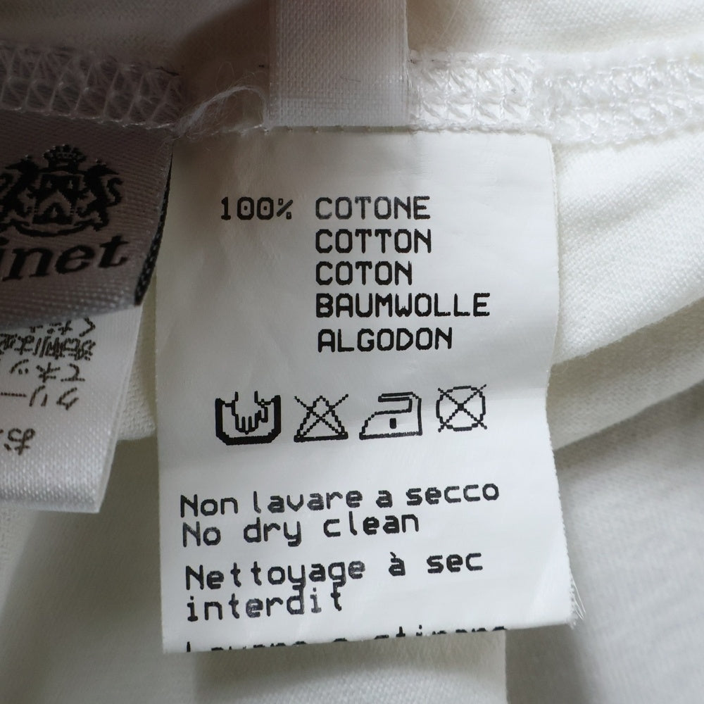 lucien pellat-finet(ルシアンペラフィネ) スカルプリント クルーネック半袖Tシャツ カットソー ホワイト