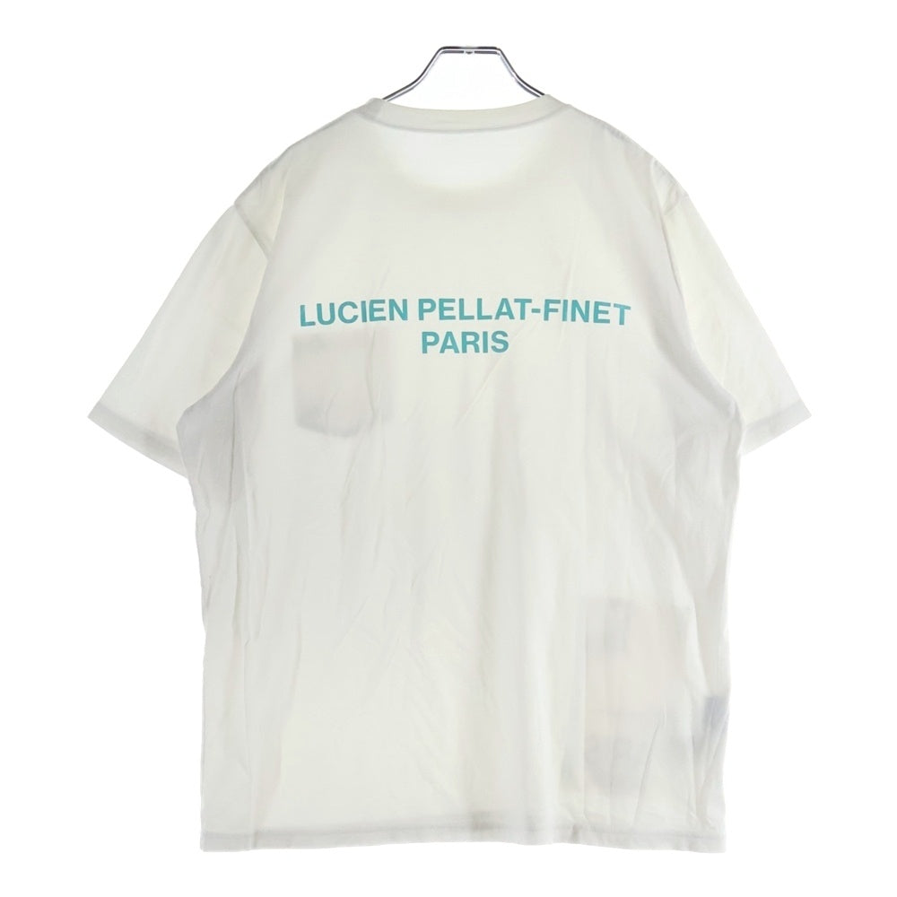 lucien pellat-finet(ルシアンペラフィネ) PARIS スカルプリント クルーネック半袖Tシャツ カットソー ホワイト