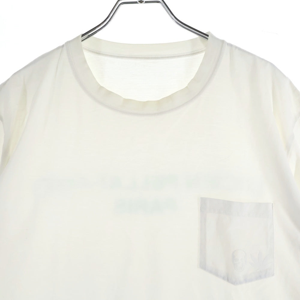 lucien pellat-finet(ルシアンペラフィネ) PARIS スカルプリント クルーネック半袖Tシャツ カットソー ホワイト