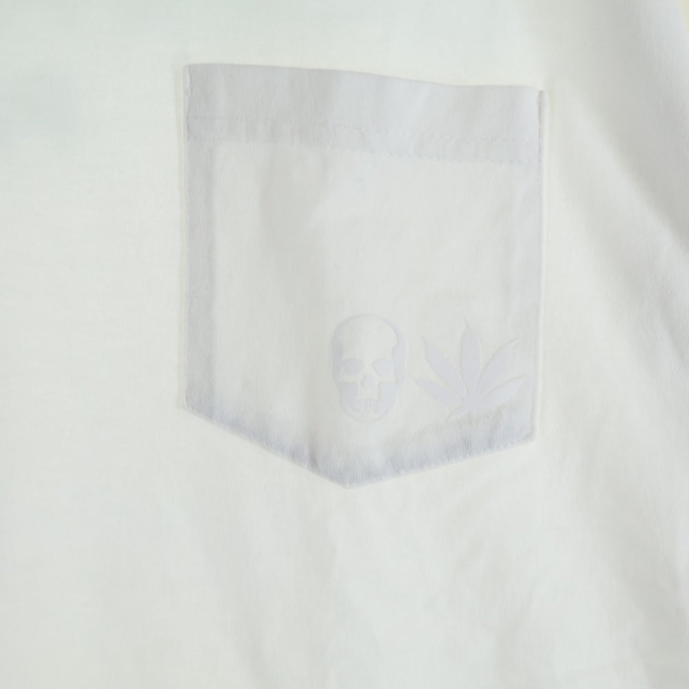 lucien pellat-finet(ルシアンペラフィネ) PARIS スカルプリント クルーネック半袖Tシャツ カットソー ホワイト