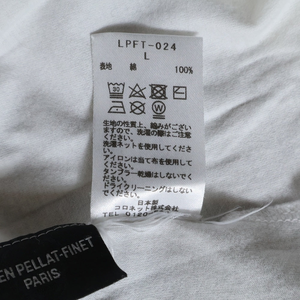 lucien pellat-finet(ルシアンペラフィネ) PARIS スカルプリント クルーネック半袖Tシャツ カットソー ホワイト