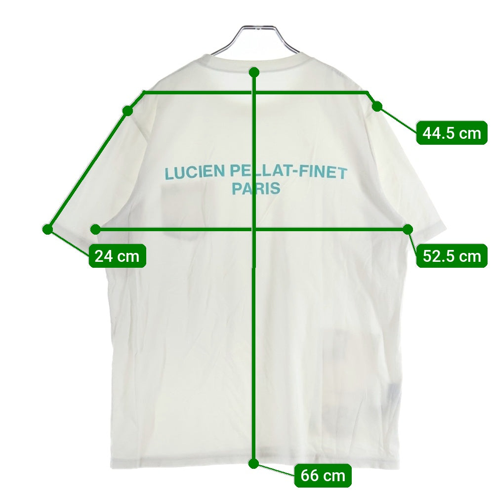 lucien pellat-finet(ルシアンペラフィネ) PARIS スカルプリント クルーネック半袖Tシャツ カットソー ホワイト
