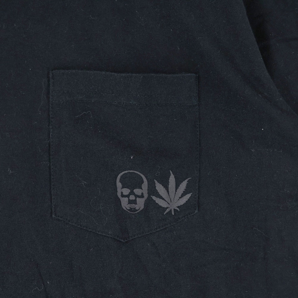 lucien pellat-finet(ルシアンペラフィネ) PARIS スカルプリント クルーネック半袖Tシャツ カットソー ブラック