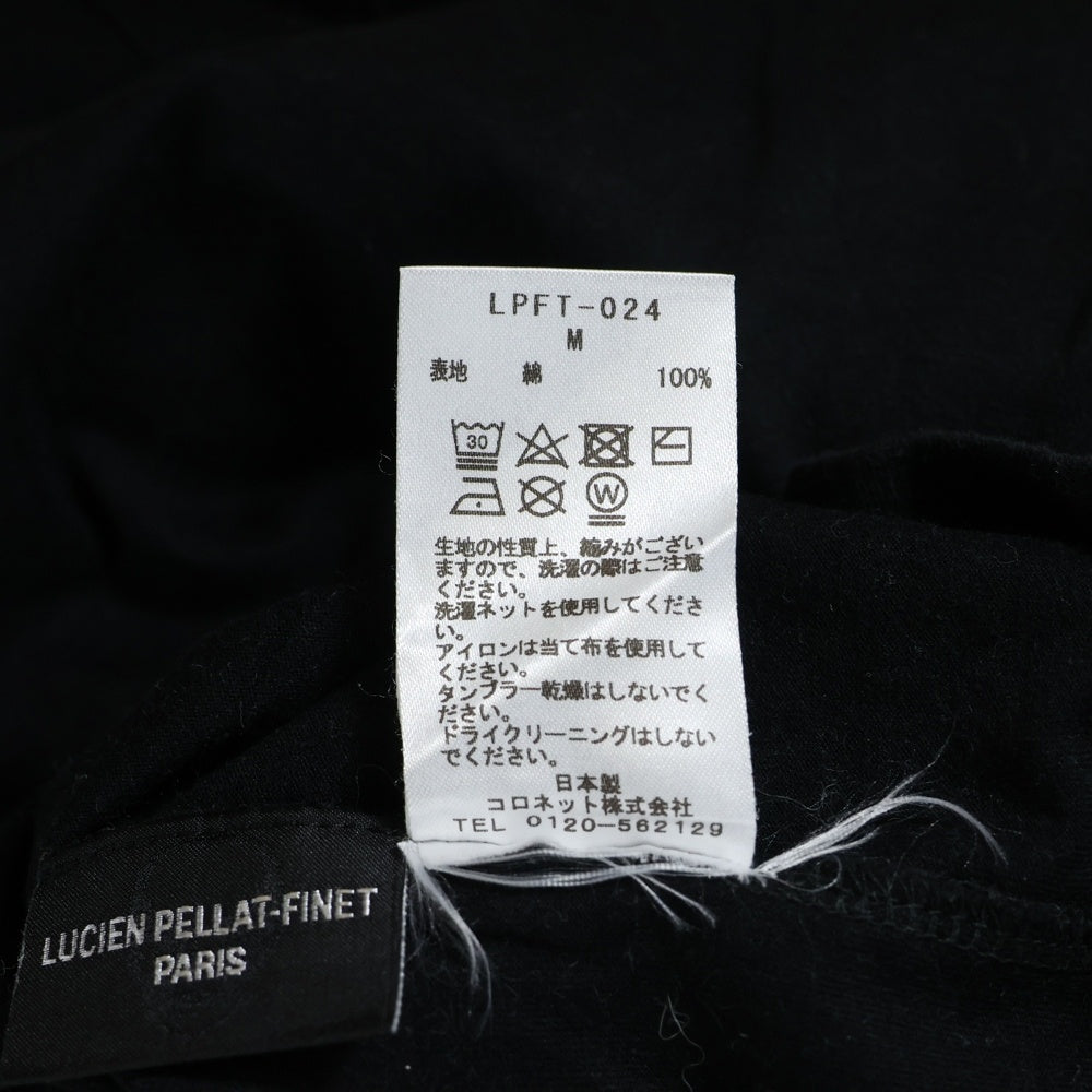 lucien pellat-finet(ルシアンペラフィネ) PARIS スカルプリント クルーネック半袖Tシャツ カットソー ブラック