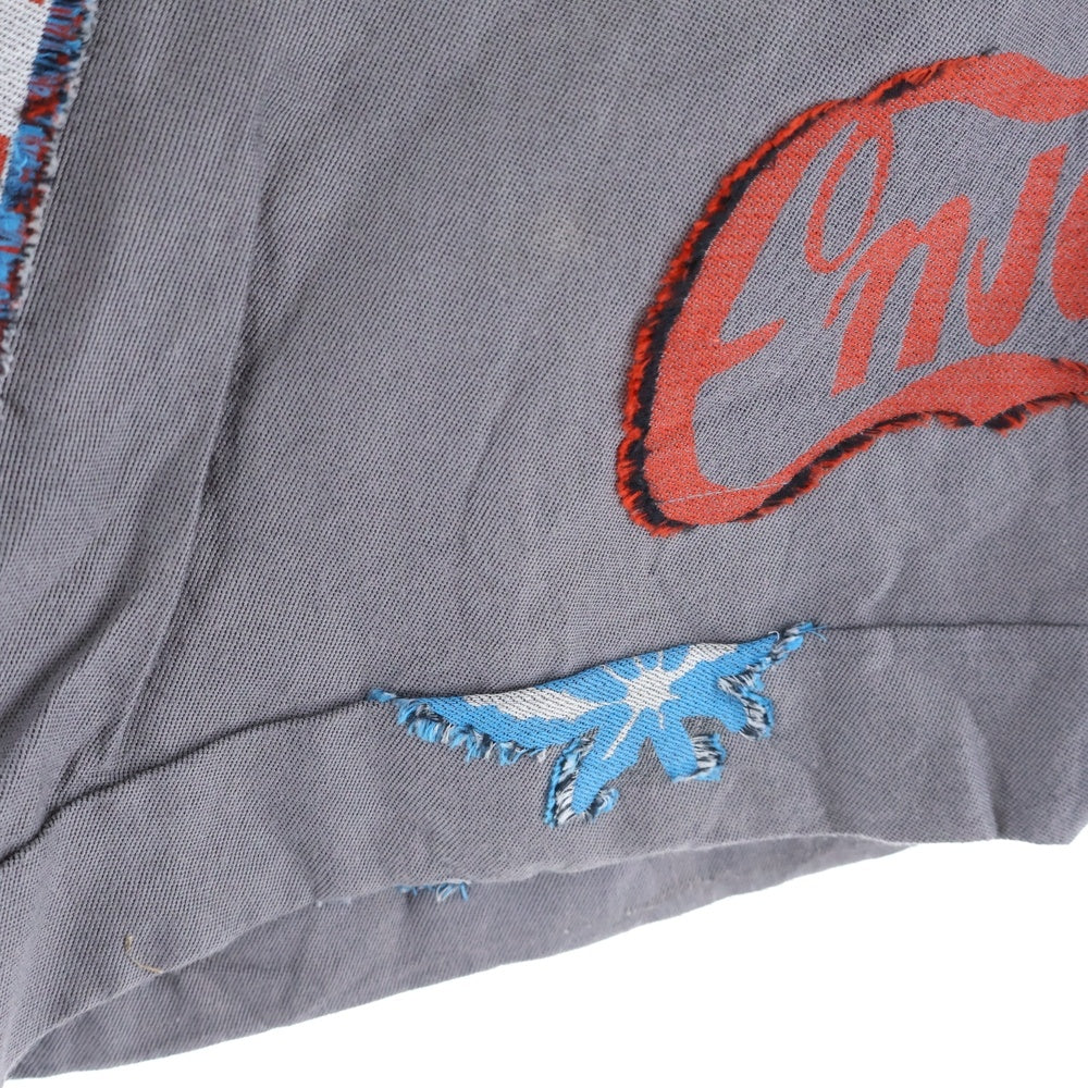 lucien pellat-finet(ルシアンペラフィネ) スカル刺繍 ジップフライハーフパンツ グレー