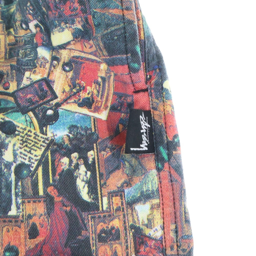 STUSSY(ステューシー) 復刻 宗教柄 コットン イージーショーツ ハーフパンツ マルチカラー