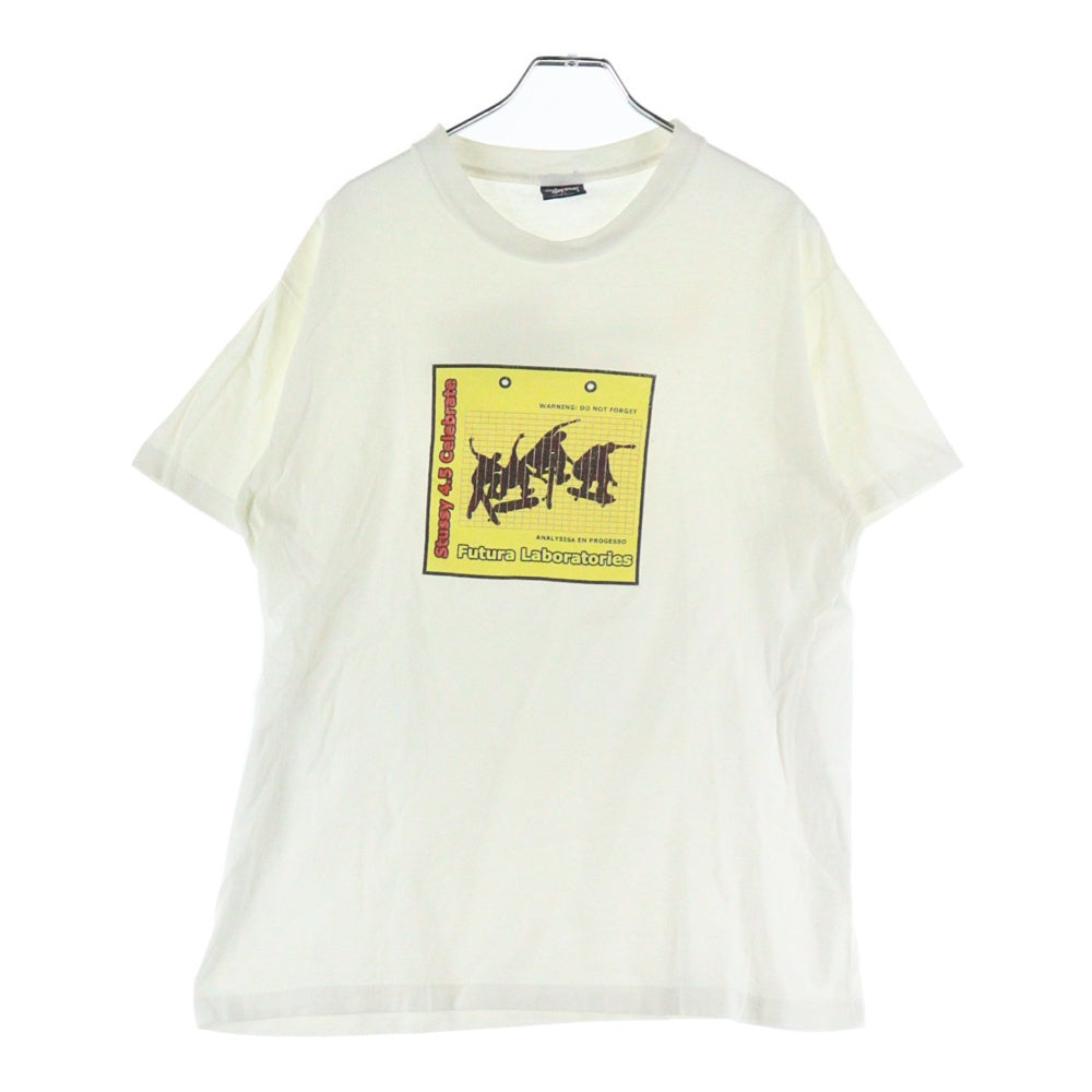 STUSSY(ステューシー) 90s ×Futura Laboratories 福岡チャプト4周年記念 フロントデザイン 半袖Tシャツ カットソー ホワイト