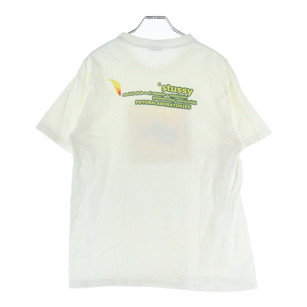 STUSSY(ステューシー) 90s ×Futura Laboratories 福岡チャプト4周年記念 フロントデザイン 半袖Tシャツ カットソー ホワイト