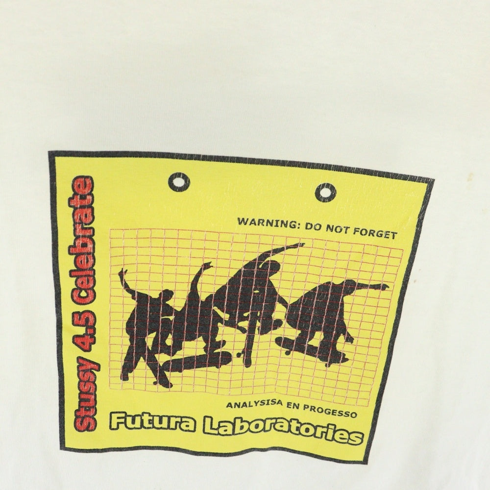 STUSSY(ステューシー) 90s ×Futura Laboratories 福岡チャプト4周年記念 フロントデザイン 半袖Tシャツ カットソー ホワイト