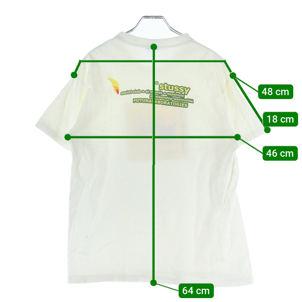 STUSSY(ステューシー) 90s ×Futura Laboratories 福岡チャプト4周年記念 フロントデザイン 半袖Tシャツ カットソー ホワイト