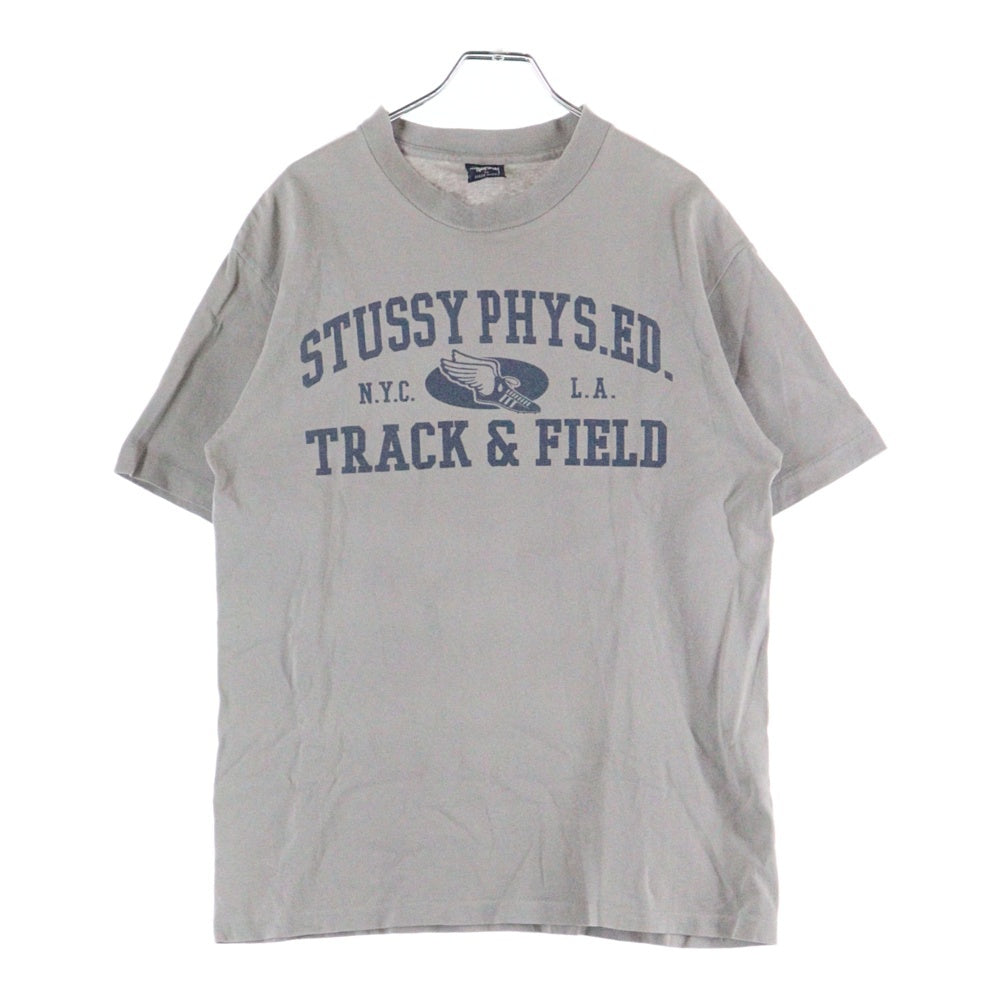 STUSSY(ステューシー) 90s Track & Field 紺タグ 半袖Tシャツ カットソー グレー