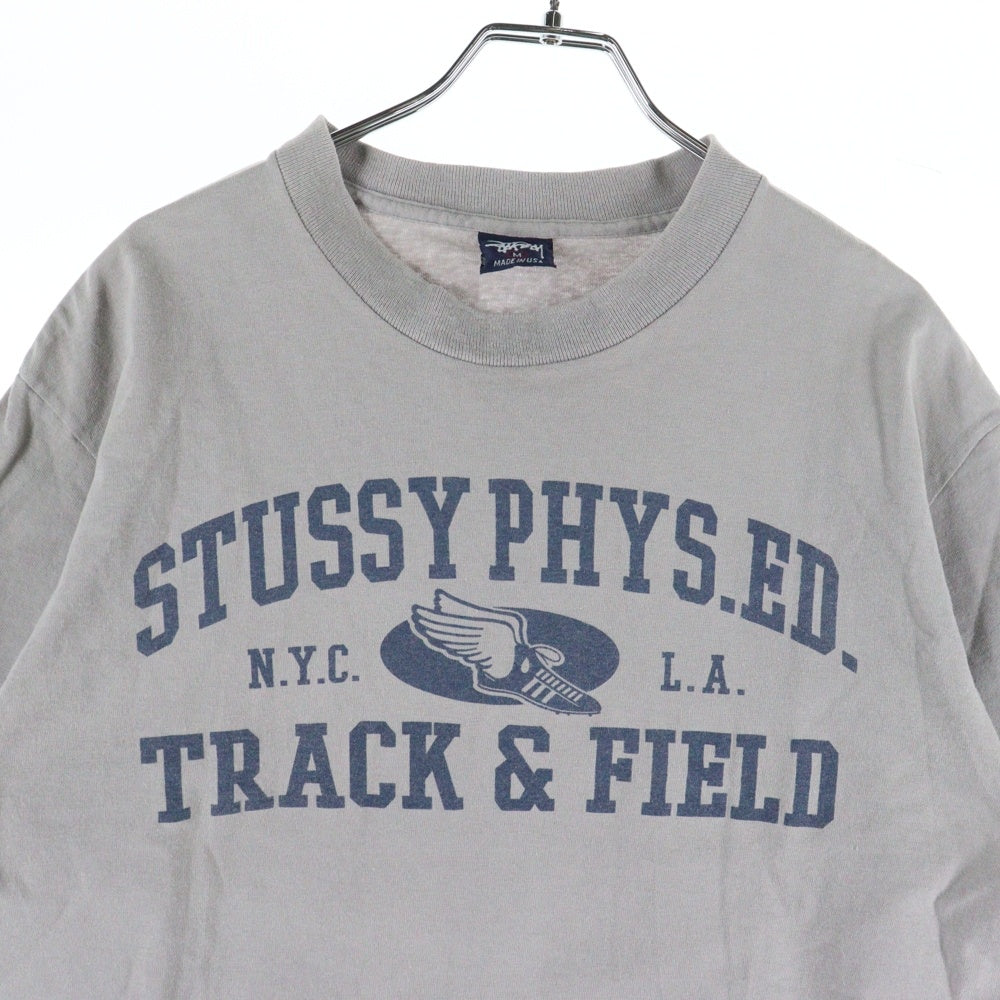 STUSSY(ステューシー) 90s Track & Field 紺タグ 半袖Tシャツ カットソー グレー