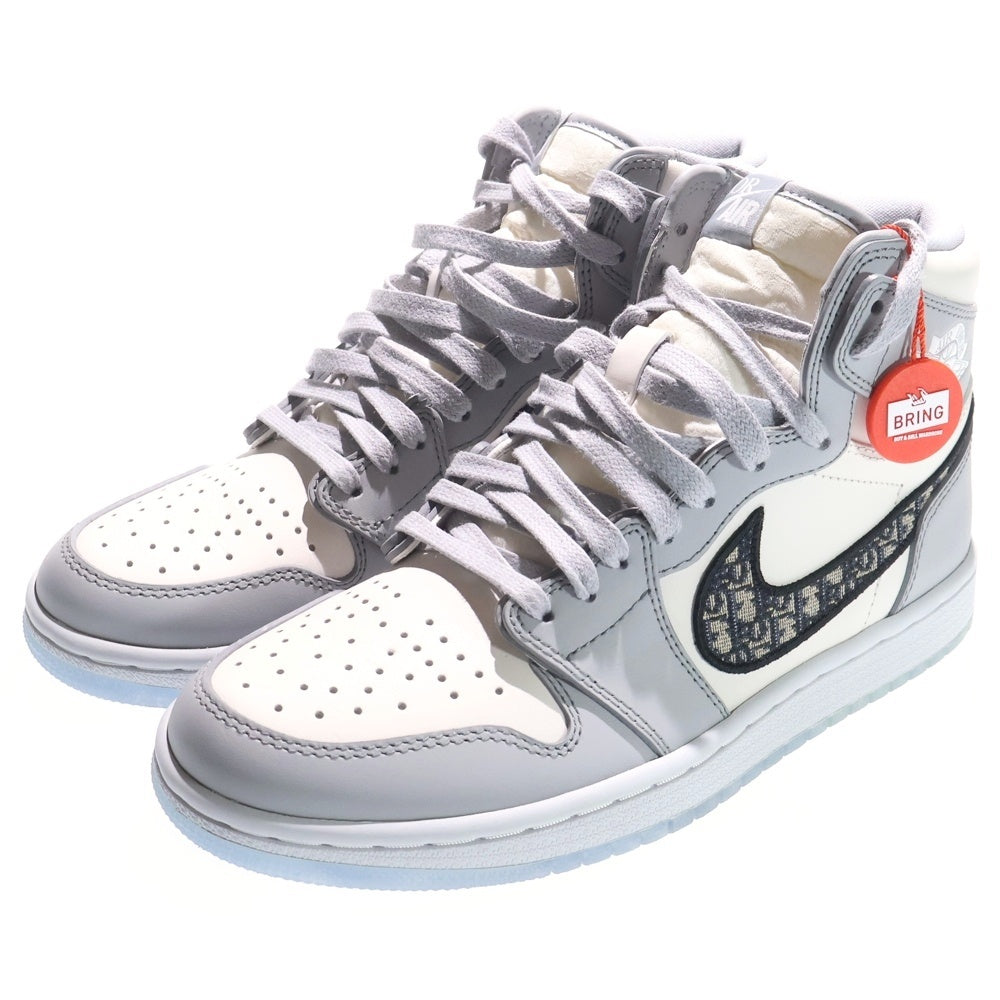 NIKE(ナイキ) ×DIOR AIR JORDAN 1 HIGH OG CN8607-002 3SH130ZDD ディオール エアジョーダン 1 ハイカットスニーカー グレー/ホワイト US6.5/24.5cm レディース