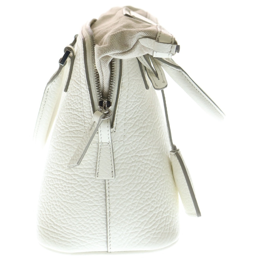 Maison Margiela(メゾンマルジェラ) 5AC ミニ 2way ショルダーバッグ ハンドバッグ グレイニーカーフレザー ホワイト S56WG0082 P4455