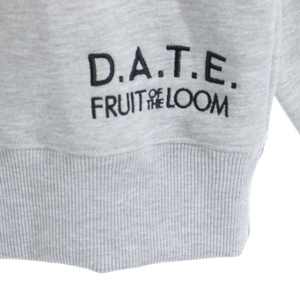 FRUIT OF THE LOOM(フルーツオブザルーム) ×D.A.T.E. デイト ロゴプリント クルーネックスウェットトレーナー グレー