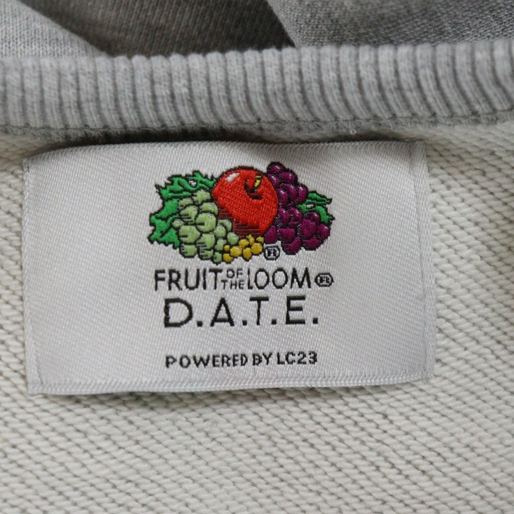 FRUIT OF THE LOOM(フルーツオブザルーム) ×D.A.T.E. デイト ロゴプリント クルーネックスウェットトレーナー グレー