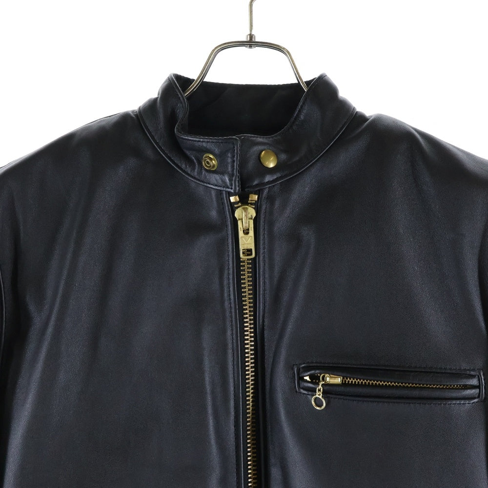VANSON(バンソン) Model B ライナー付き シングルライダース レザージャケット ブラック