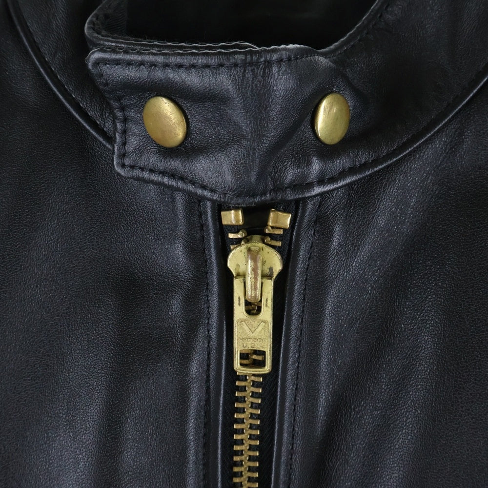 VANSON(バンソン) Model B ライナー付き シングルライダース レザージャケット ブラック