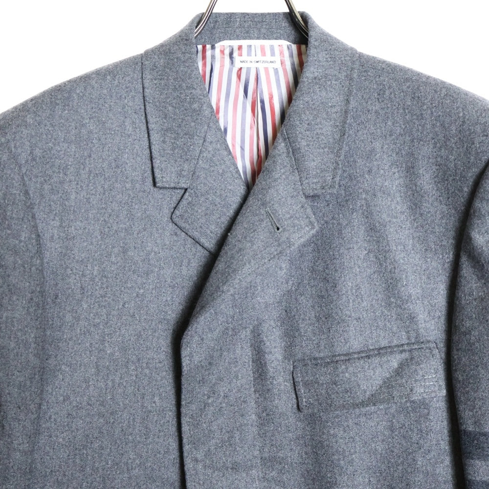 THOM BROWNE(トムブラウン) フランネル 4BAR クラシック チェスターフィールド オーバーコート グレー