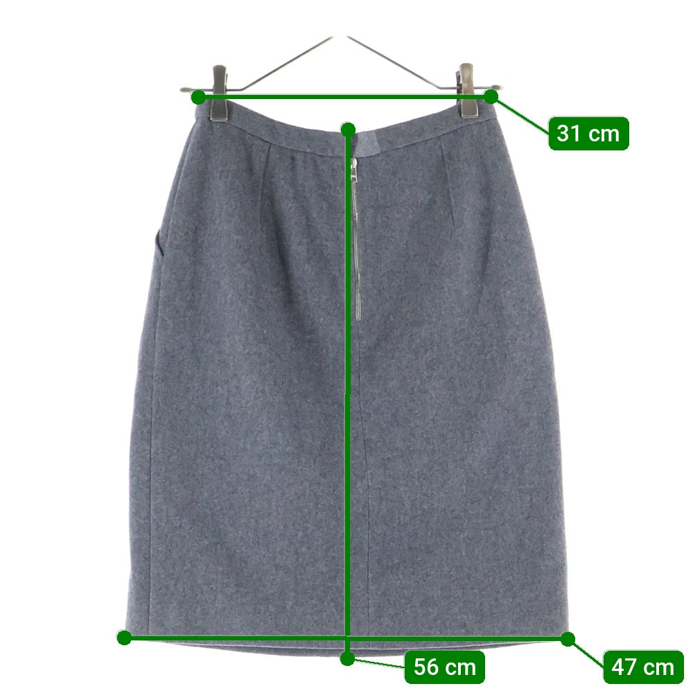 DOLCE & GABBANA(ドルチェアンドガッバーナ) ウール 裏地レオパードスカート レディース グレー