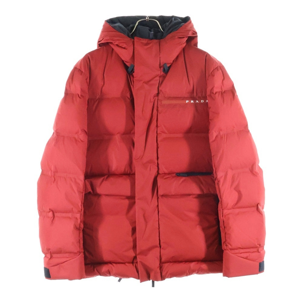 PRADA(プラダ) エクストリームテックスライト リサイクルポリエステル ロゴ ダウンジャケット レッド SGB589 S202 1XYV