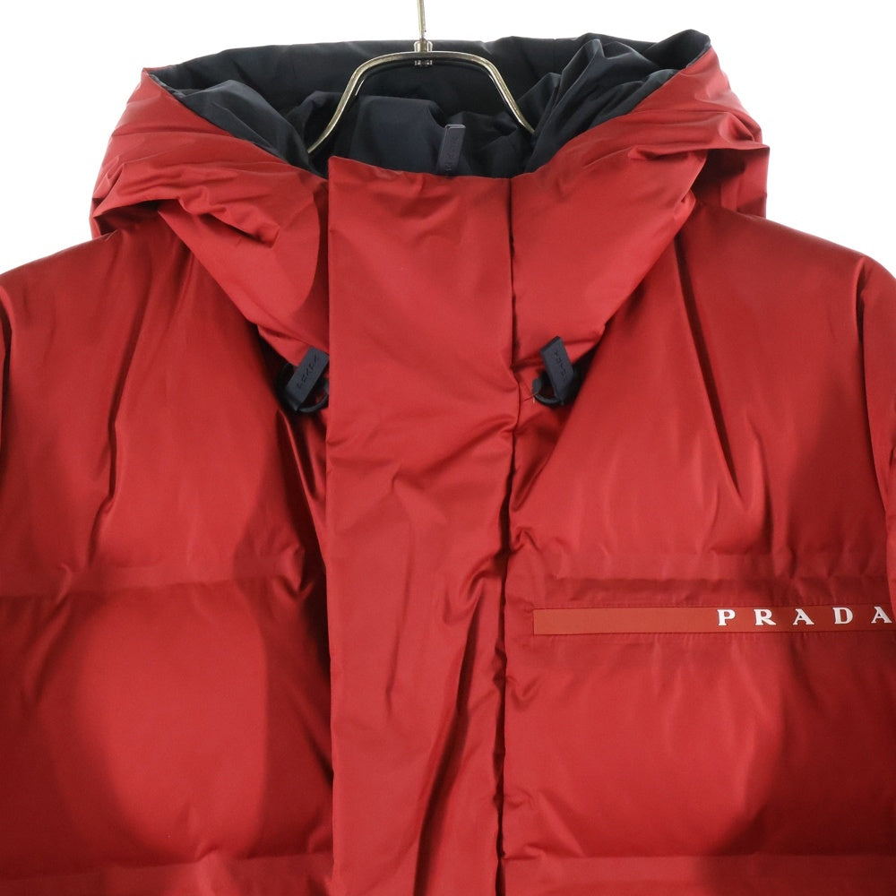 PRADA(プラダ) エクストリームテックスライト リサイクルポリエステル ロゴ ダウンジャケット レッド SGB589 S202 1XYV