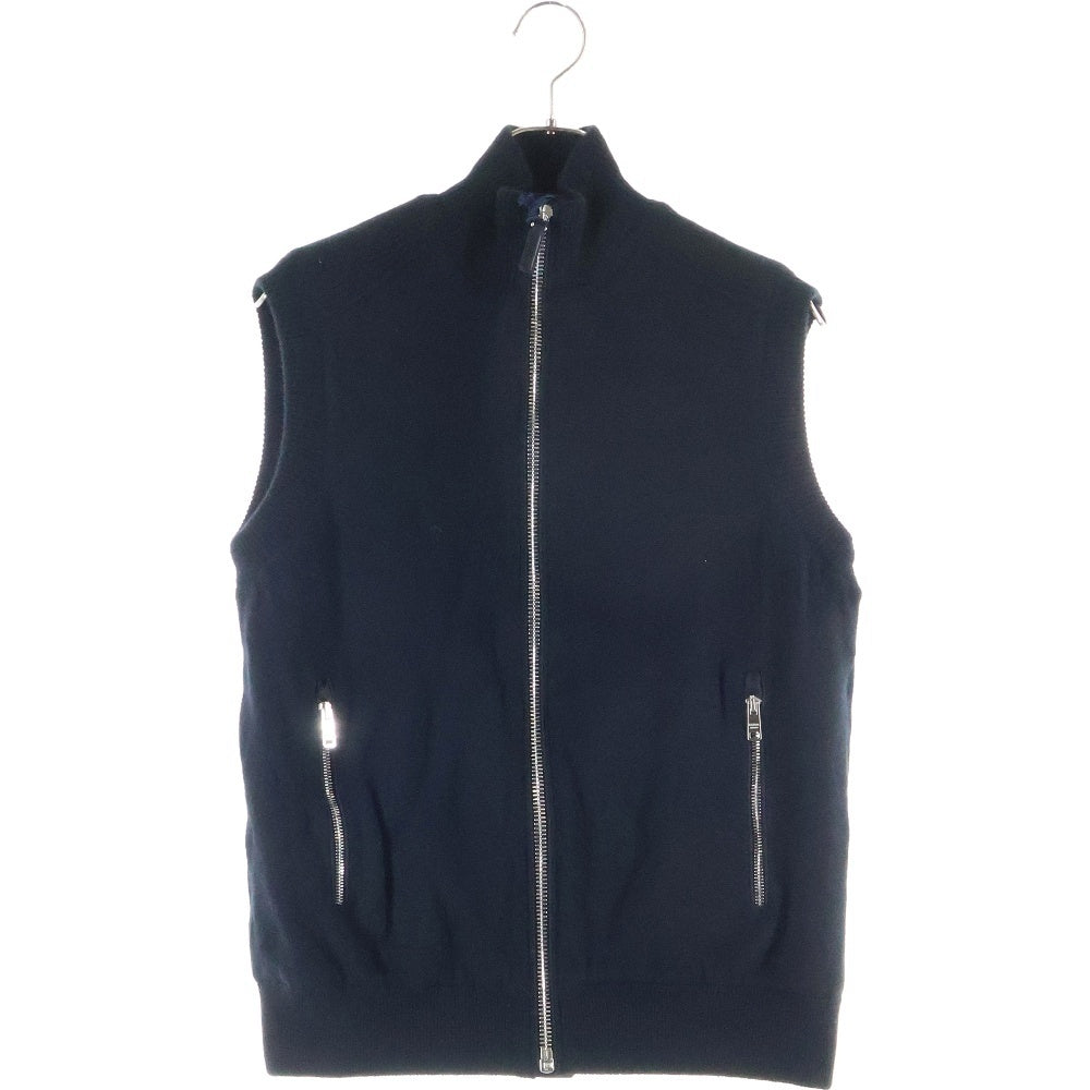 PRADA(プラダ) カシミア 裏ボア ジップアップベスト ブラック UMT345 S192 3FG