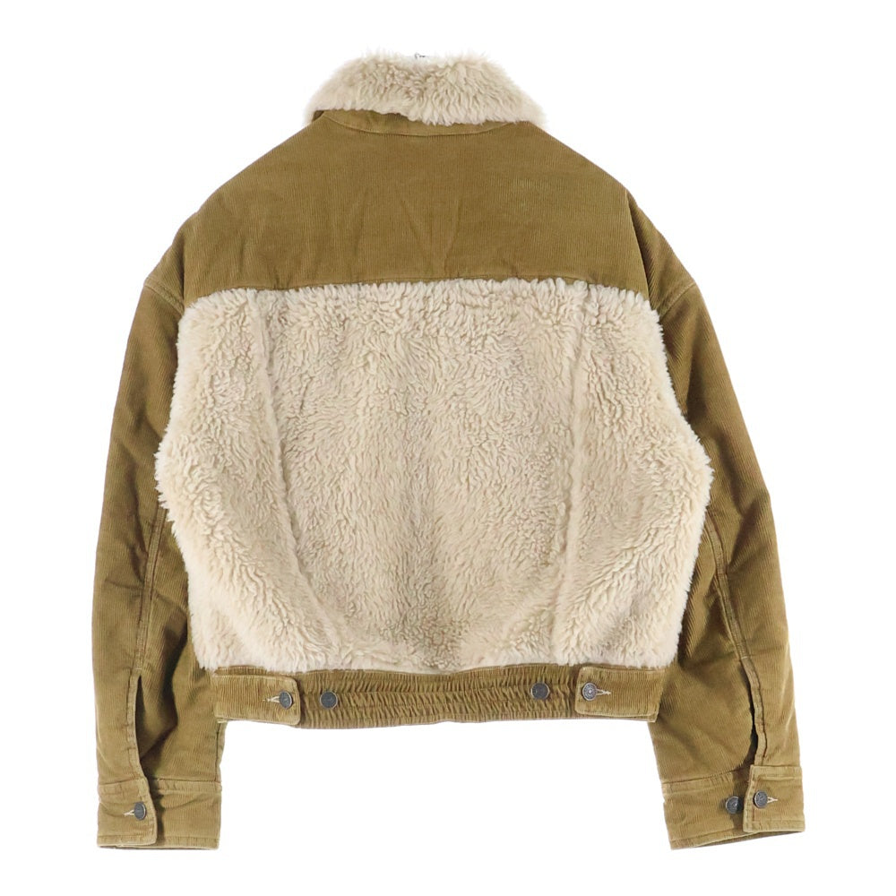 DIESEL(ディーゼル) Corduroy teddy A04741 コーデュロイ切替ボアジャケット ベージュ レディース