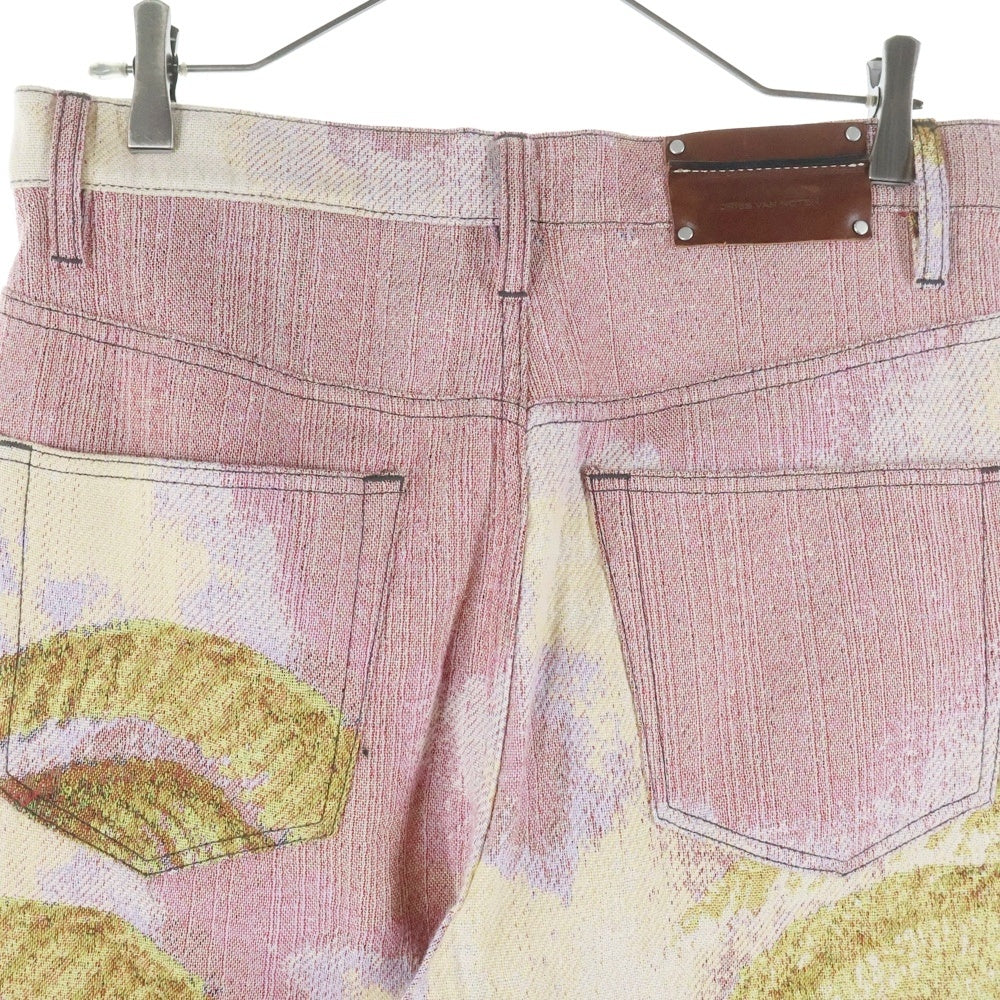 DRIES VAN NOTEN(ドリスヴァンノッテン) ジャカードワイドレッグパンツ 232-120 ピンク