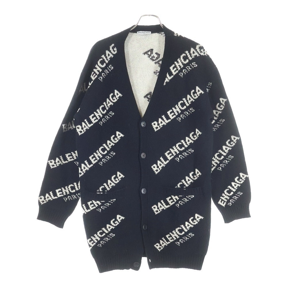 BALENCIAGA(バレンシアガ) 18SS ロゴ総柄ニットカーディガン 502615