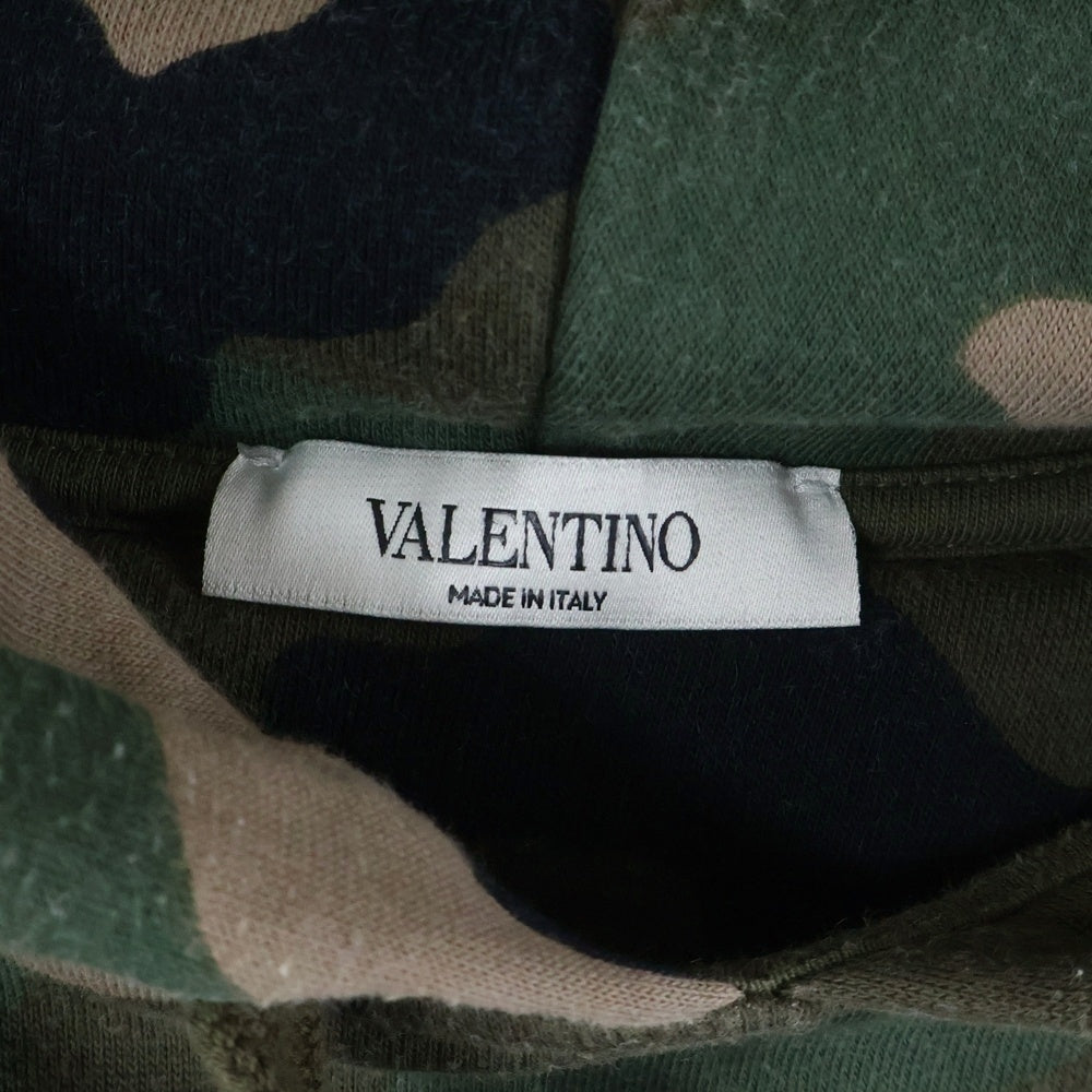 VALENTINO(ヴァレンティノ) ロゴプリント カモフラ プルオーバーパーカー フーディー RV3MF02CMEL