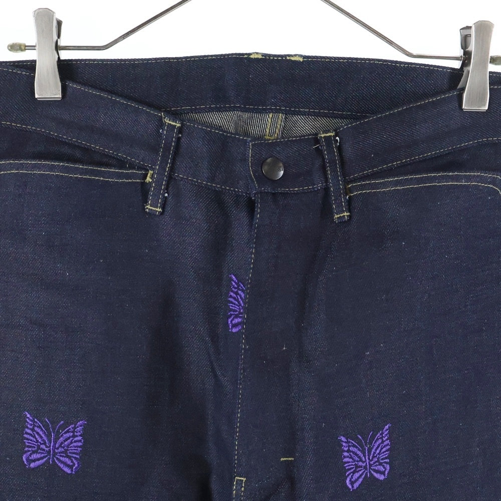 Needles(ニードルス) Rigid Straight Jeans KP149 リジッド ストレートジーンズ パピヨン刺繍デニムパンツ インディゴ