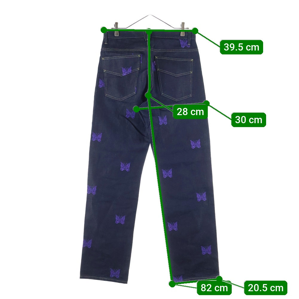 Needles(ニードルス) Rigid Straight Jeans KP149 リジッド ストレートジーンズ パピヨン刺繍デニムパンツ インディゴ