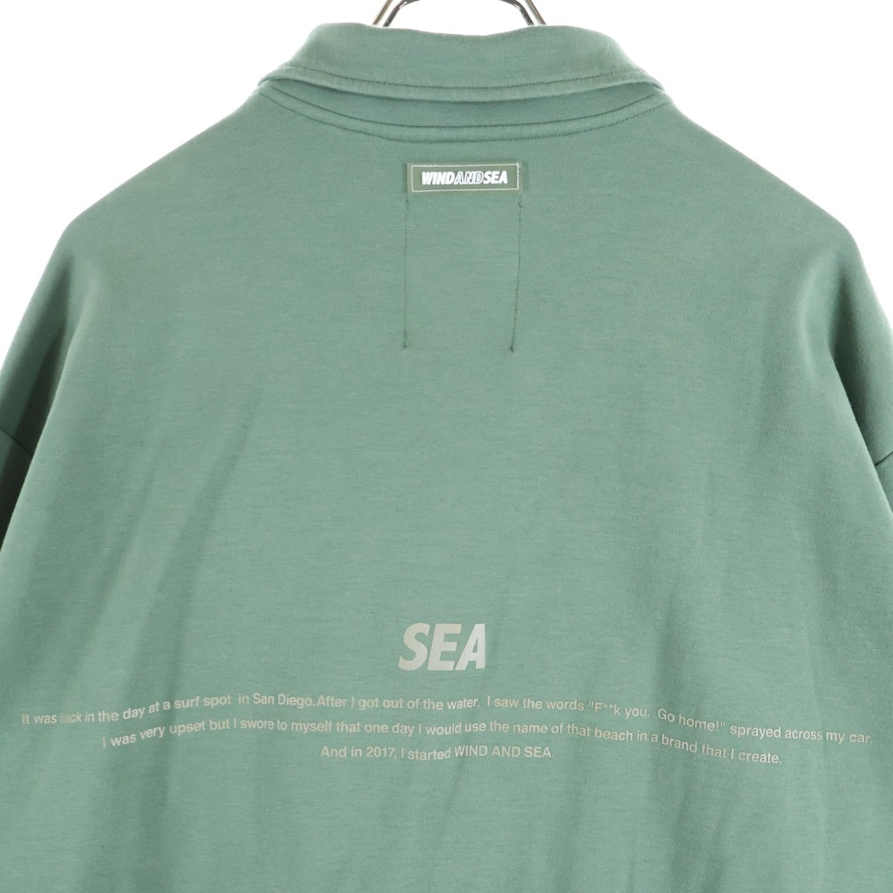 WIND AND SEA(ウィンダンシー) ロングスリーブ スウェットポロシャツ 長袖シャツ グリーン
