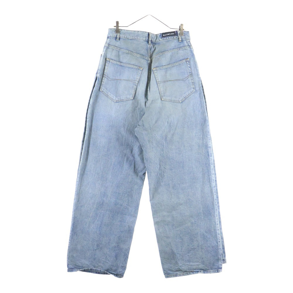 BALENCIAGA(バレンシアガ) 23AW DOUBLE FRONT WIDE LEG JEANS 767979 TPW53 ダブルフロント ワイドレッグジーンズ デニムパンツ インディゴブルー