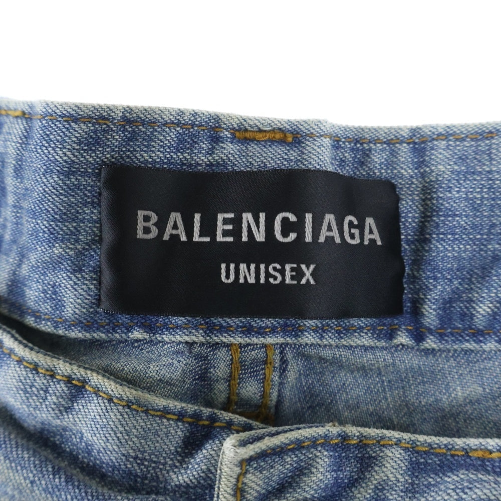 BALENCIAGA(バレンシアガ) 23AW DOUBLE FRONT WIDE LEG JEANS 767979 TPW53 ダブルフロント ワイドレッグジーンズ デニムパンツ インディゴブルー