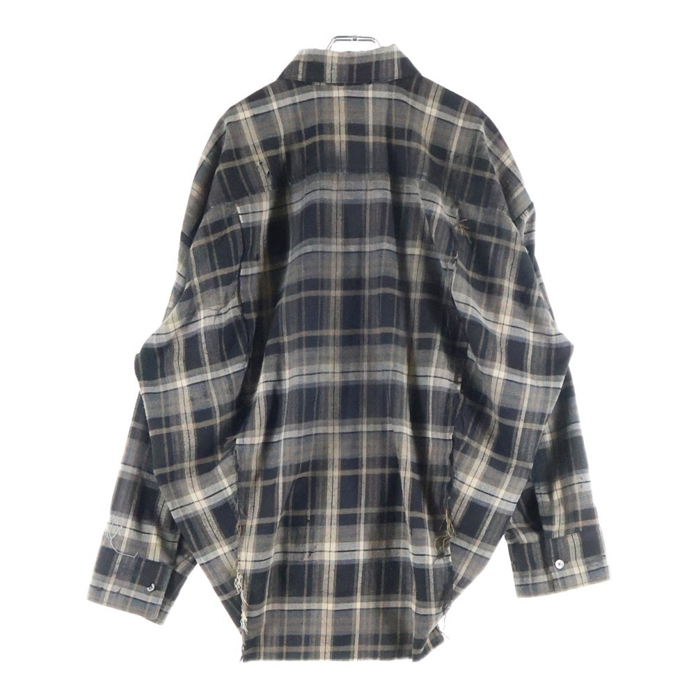 cmmawear(コマウェア) kogarashi flannel shirt コガラシ フランネルシャツ チェック 長袖シャツ ダークグレー
