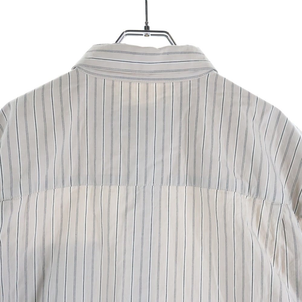 DENIM TEARS(デニムティアーズ) Dt Festival Button Up Shirt ボタンアップ ストライプ ロゴ刺繍 長袖シャツ ベージュ