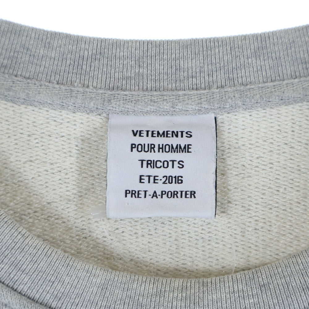 VETEMENTS(ヴェトモン) 16SS ×Champion Sweat MS16TP26 スウェットトレーナー グレー