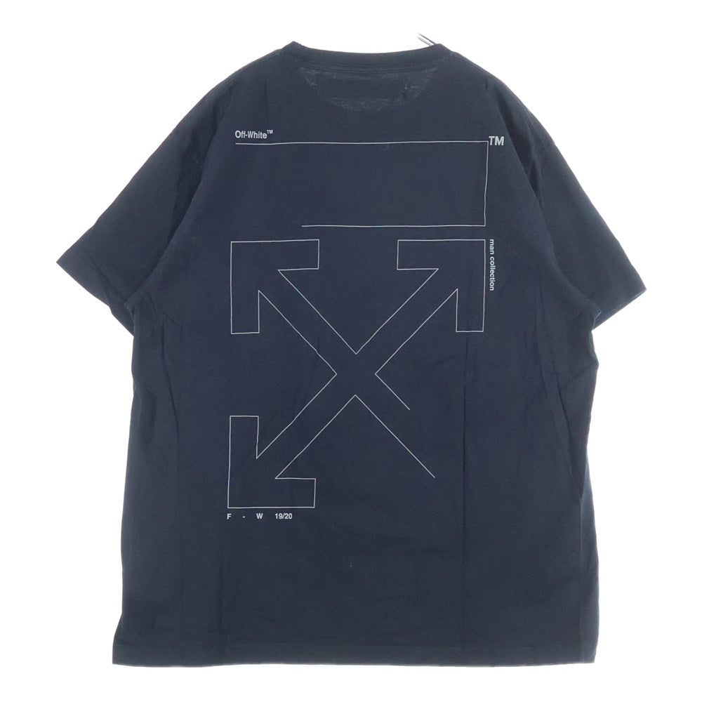 OFF-WHITE(オフホワイト) Unfinished Shirt OMAA038E19185003 バックプリント 半袖Tシャツ カットソー ブラック