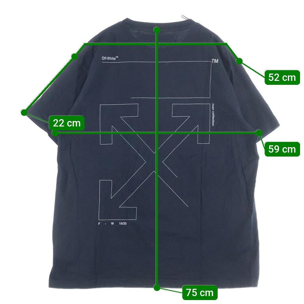 OFF-WHITE(オフホワイト) Unfinished Shirt OMAA038E19185003 バックプリント 半袖Tシャツ カットソー ブラック